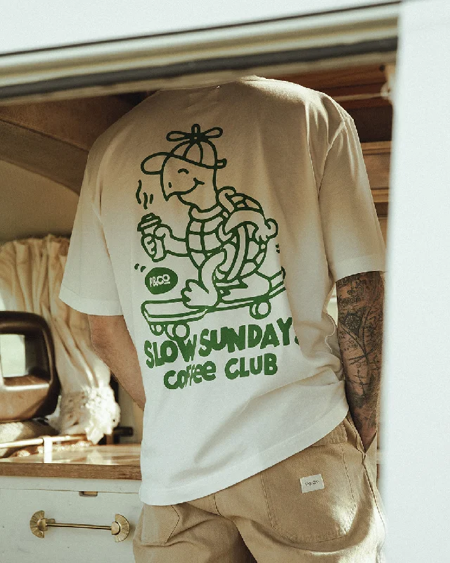 Stylish Looks Slow Sundays T-Shirt - Off White