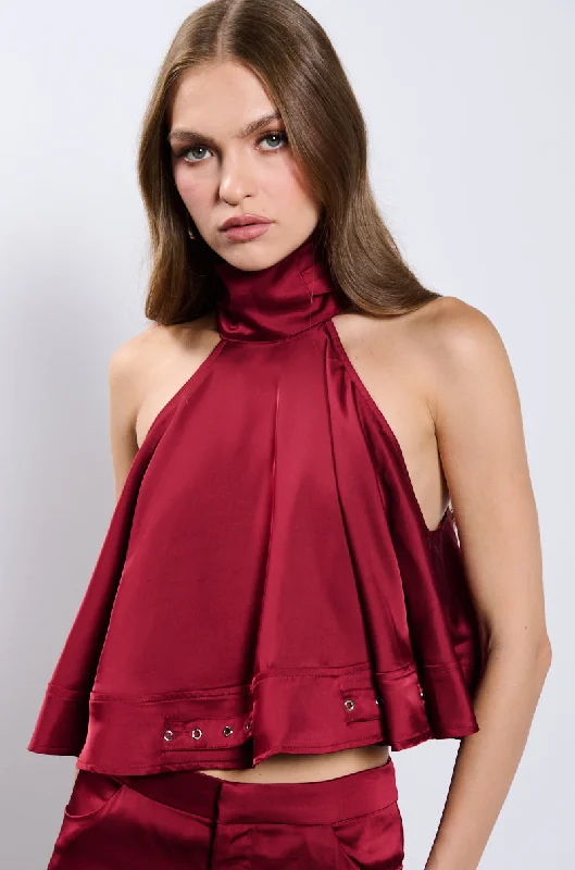 Flash Sale Event TIL WE MEET AGAIN SATIN HALTER TOP