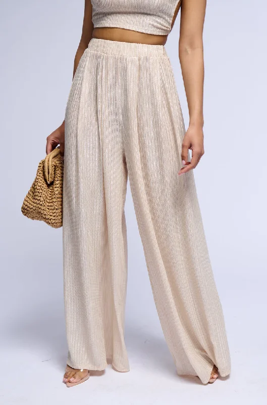 Seasonal Sale JUST LIKE MAGIC METALLIC KNIT WIDE LEG PANT