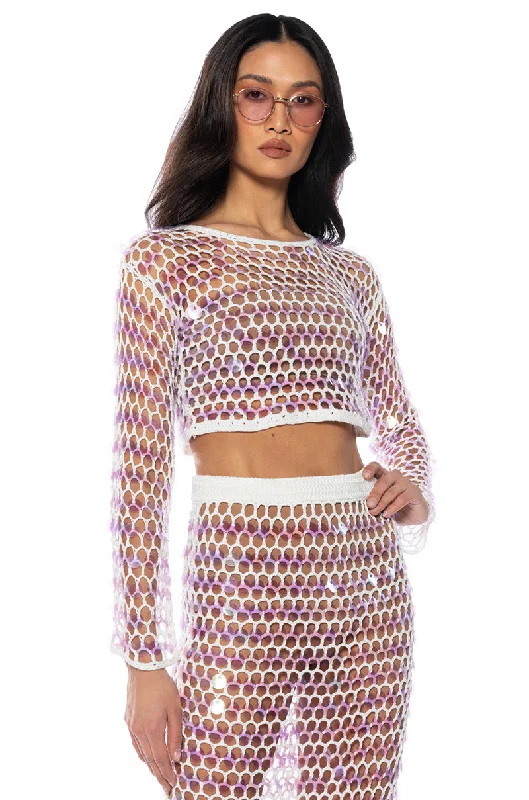 Fashion Deal CELINE CROCHET SEQUIN CROP