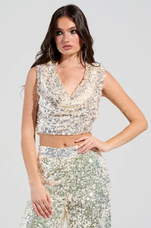 Flash Sale, Don't Miss STAR OF THE SHOW SEQUIN CROP TOP