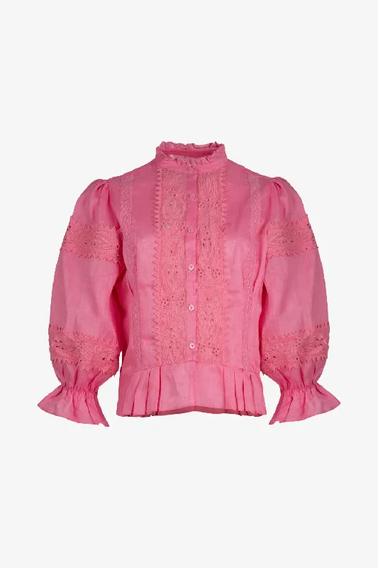 From Casual To Classy Lace Age Pink Blouse