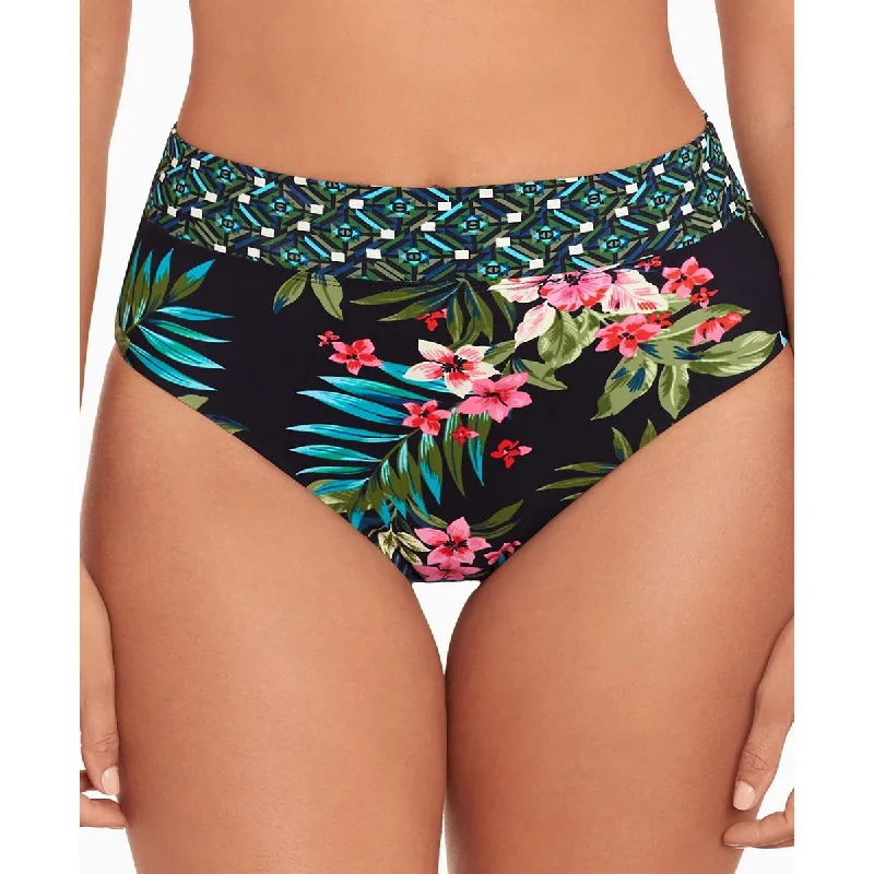 Dive Into Trendy Styles Womens High-Waist Floral Swim Bottom Separates