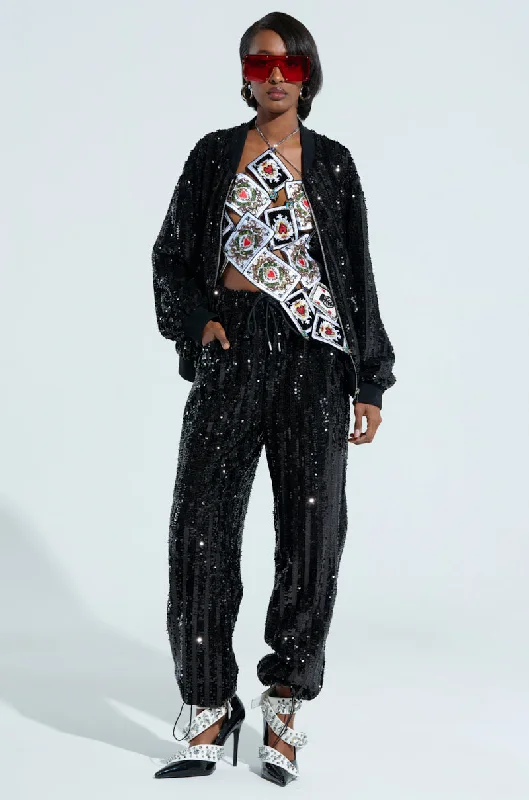 Unleash Your Trendy Side COSMIC SEQUIN JOGGER