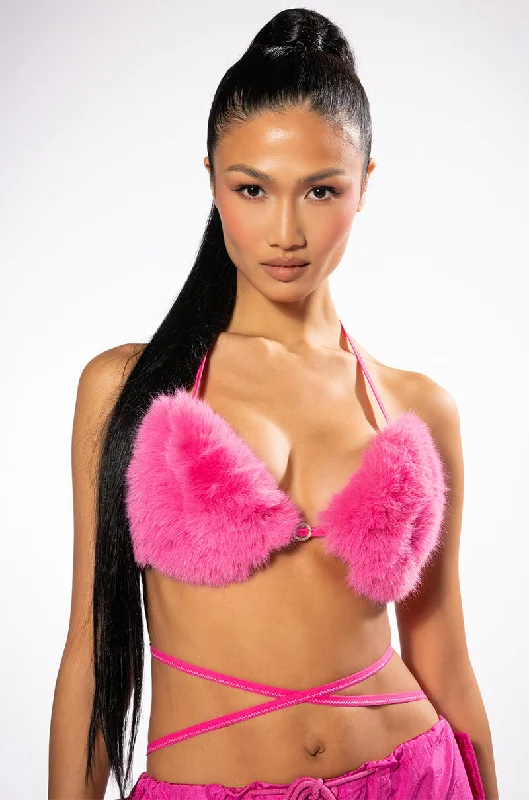 Sale On Sale BARBZ FAUX FUR BRALETTE