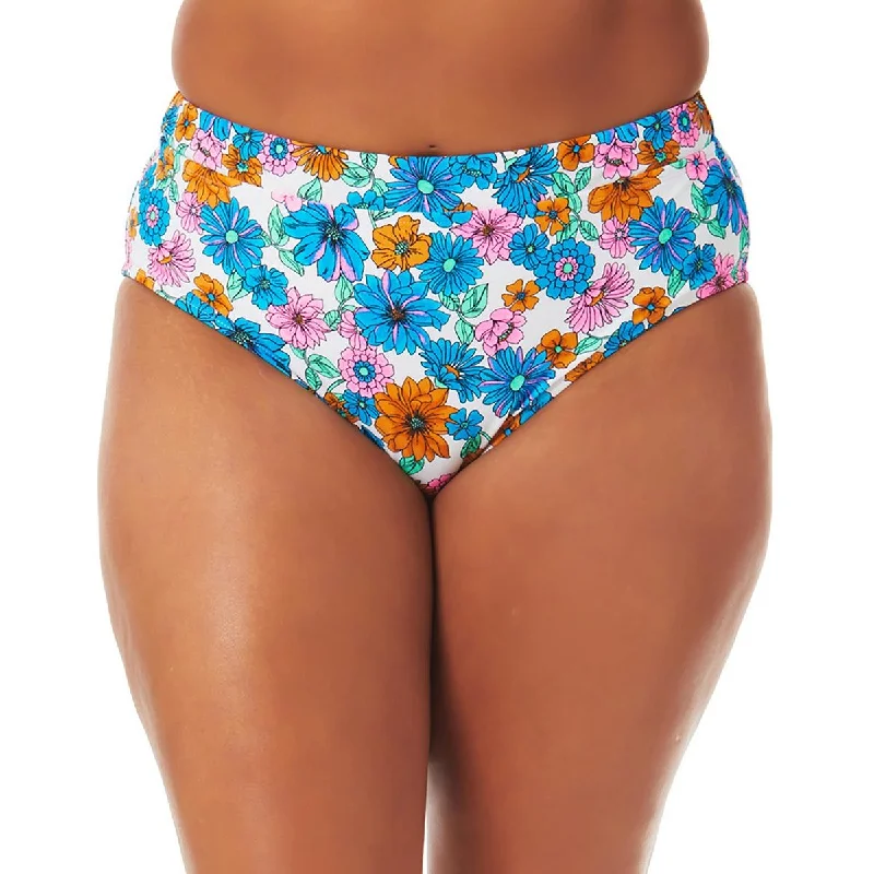 Trendy Women's Wear Collection Plus Womens Floral High-Waist Swim Bottom Separates