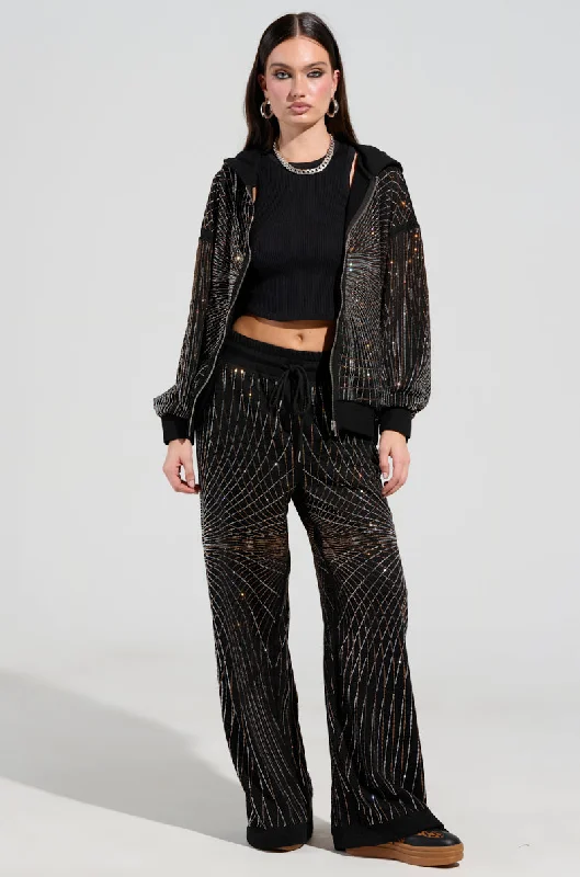 Buy More, Save More LIGHTS, CAMERA, ACTION! EMBELLISHED WIDE LEG SWEAT PANT