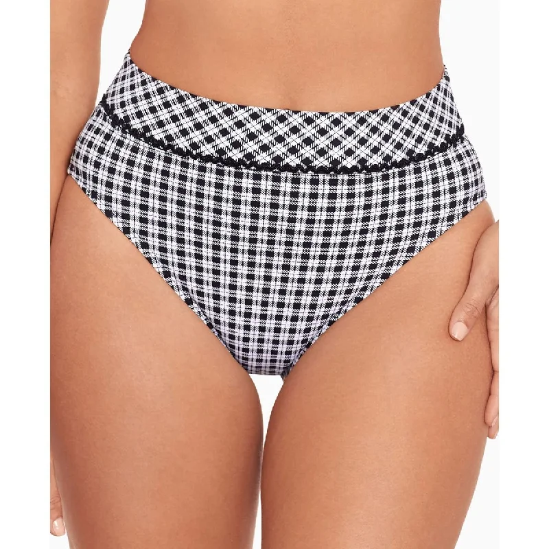 Trendy Women's Wear Sophie Womens Plaid High Waist Swim Bottom Separates