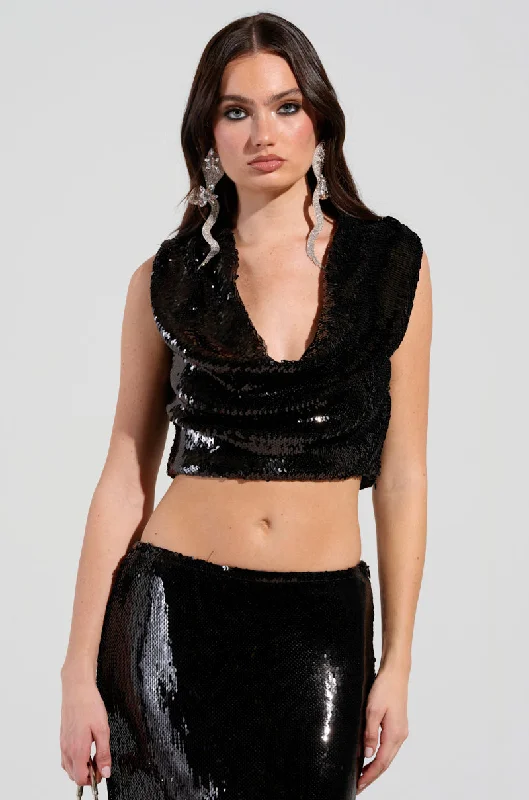 Trendy New Clothes PARTY IN THE CITY CROP TOP IN BLACK