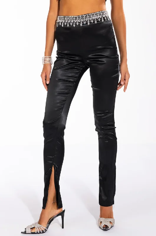 All Season Basics Discount DRENCHED IN DIAMONDS SATIN PANT