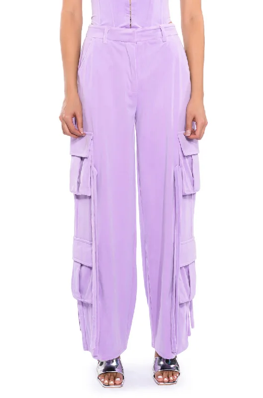 Chic Style STYLIST WIDE LEG VELVET CARGO PANTS