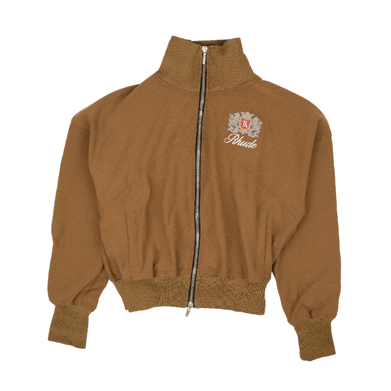 Fresh Styles, Fresh Deals Brown Cotton Logo Brentwood Track Jacket