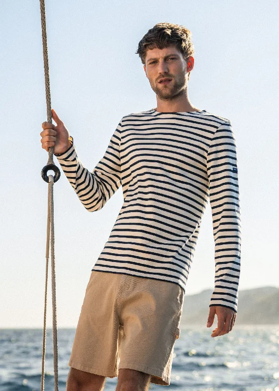 Style Upgrade MERIDIEN MODERNE - Original Breton Shirt | Heavyweight Cotton | Men Fit (ECRU / NAVY)