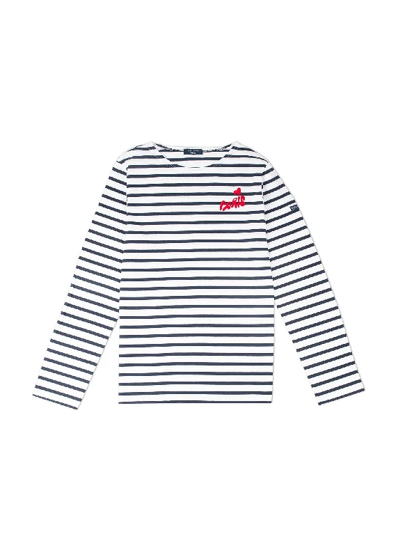 Athleisure Wear Special Offer MINQUIERS PARIS - Authentic Breton Stripe Shirt| Soft Cotton | Men Fit  (WHITE / NAVY)