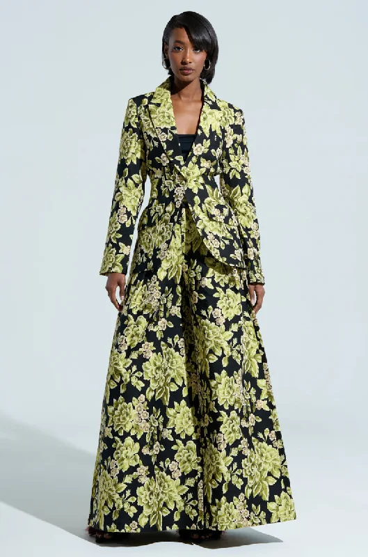 Trend Driven Wardrobe BUY MYSELF FLOWERS BROCADE TROUSER