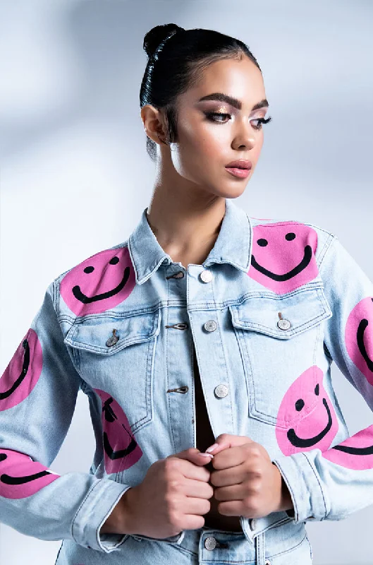 Popular Collection SMILEY FACE DENIM JACKET