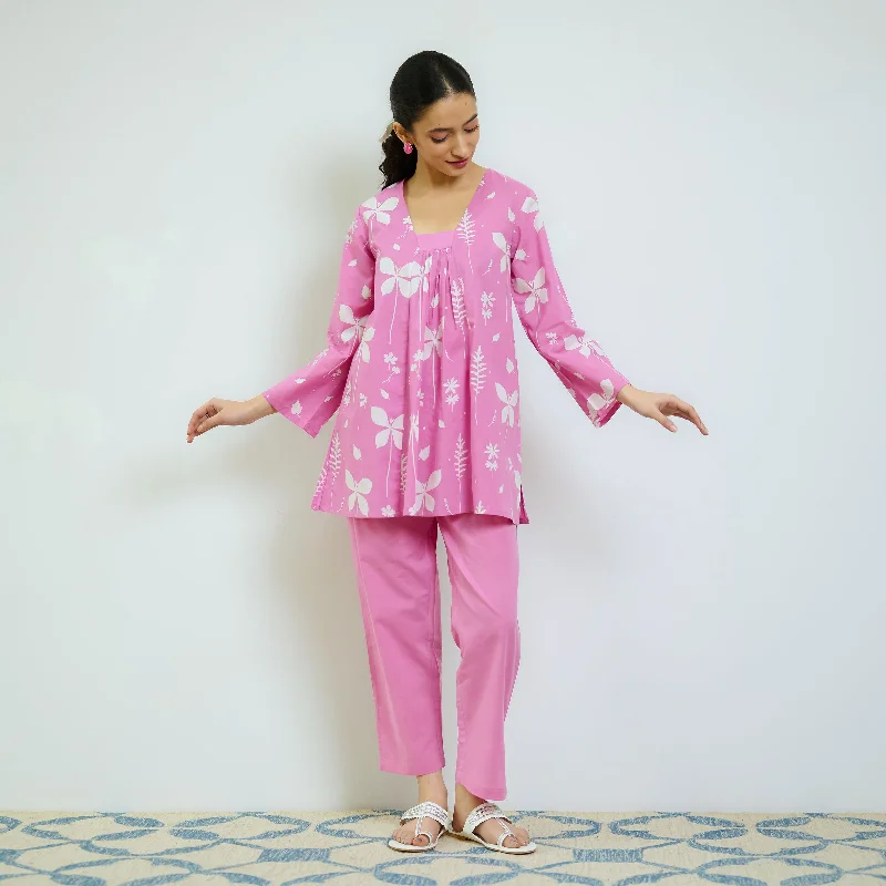 Flash Sales This Week Pink Inaaya Cotton Co-ord Set