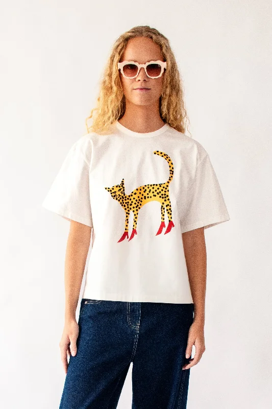 Durable Fashion Picks The Statement Tee with Cheetah in Heels