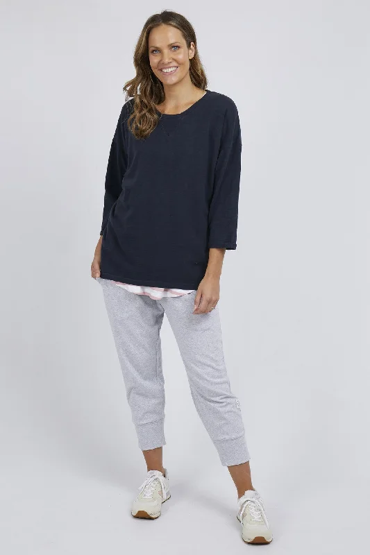 Trendy Aesthetics Elm Annie 3/4 Sleeve Tee Navy