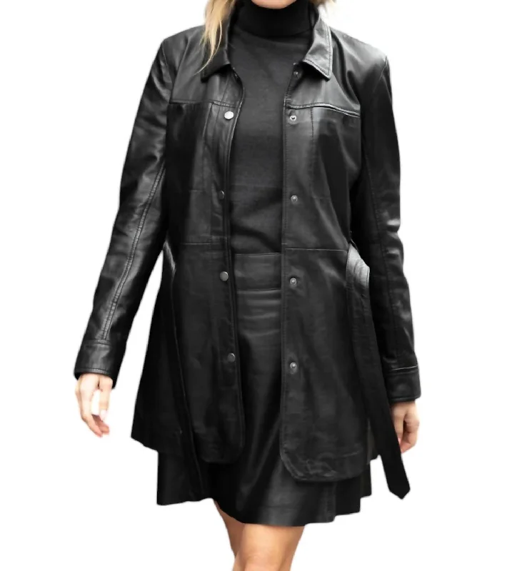 Stylish Statements Gennie Leather Jacket In Black